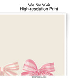 Pink Bow Photographic Print, Girly Decor, Nursery Art, Cute Bows, Pink Stripes, Wall Art, Home Decor, Gift Idea, Bow Illustration - Tawshia