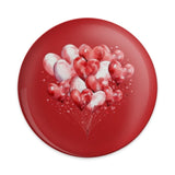 Heart Balloons Pinback Button, Love Button, Valentine's Day Gift, Red Hearts Badge, Cute Accessories, Heart Decor, Anniversary Pin - Tawshia