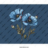 Blue Poppy Mouse Pad, Floral Office Decor, Flower Desk Mat, Botanical Computer Accessory, Stylish Workspace, Trendy Mousepad - Tawshia