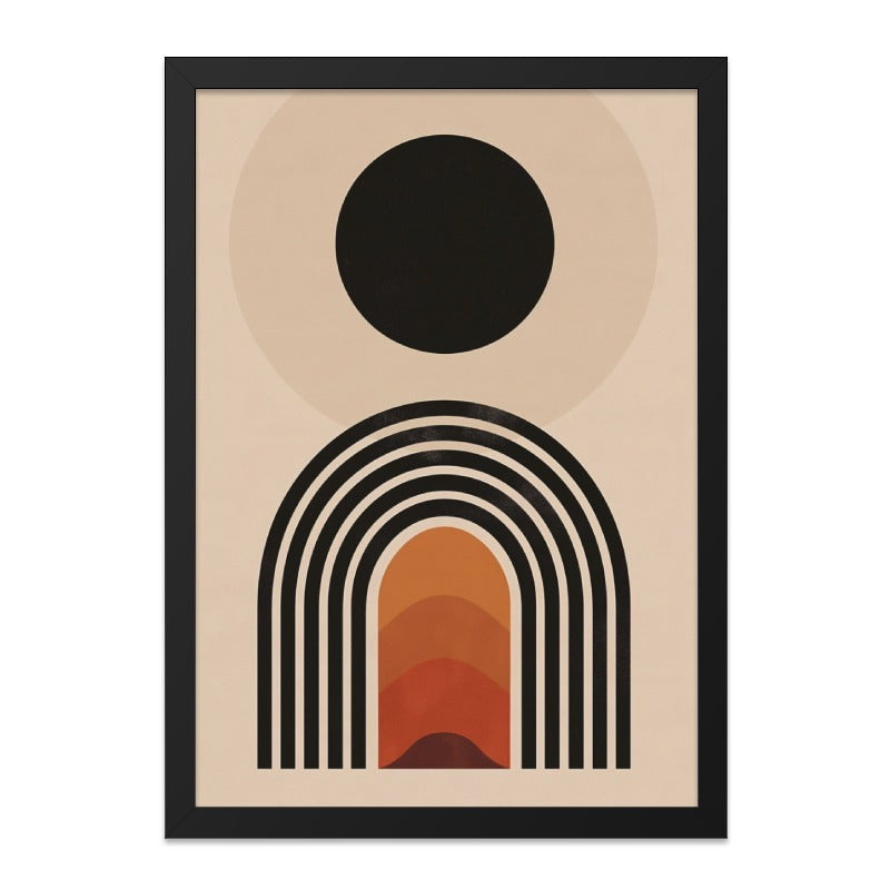 Abstract Sun Rainbow Wall Art, Geometric Art Print, Minimalist Decor, Boho Home Decor, Modern Wall Art, Neutral Tones Wall Art - Tawshia