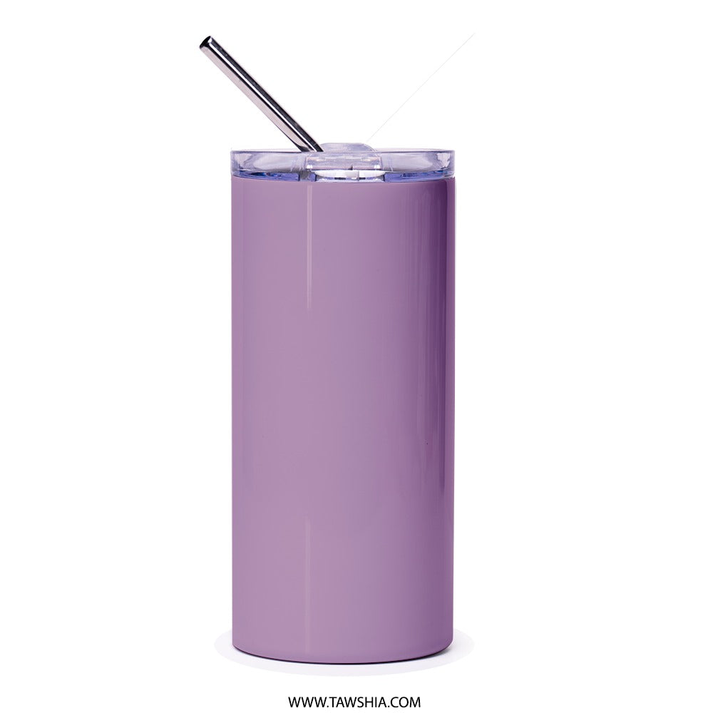 Purple Floral Tumbler, Retro Phone Gift, Flower Tumbler, Vintage Style Cup, Elegant Tumbler Design, Unique Gift Idea, Travel Mug - Tawshia