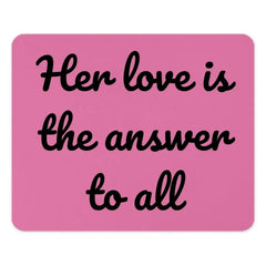 Her Love Is The Answer Mouse Pad, Pink Mousepad, Desk Accessories, Cute Office Decor, Inspirational Quote Mouse Pad, Gift For Her, Stylish - Tawshia