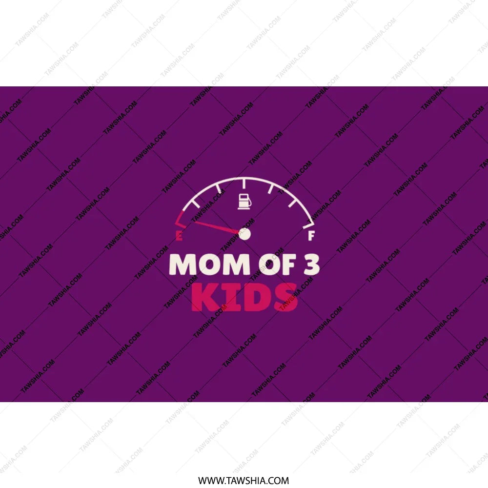Mom of 3 Kids Purple Graphic Print product