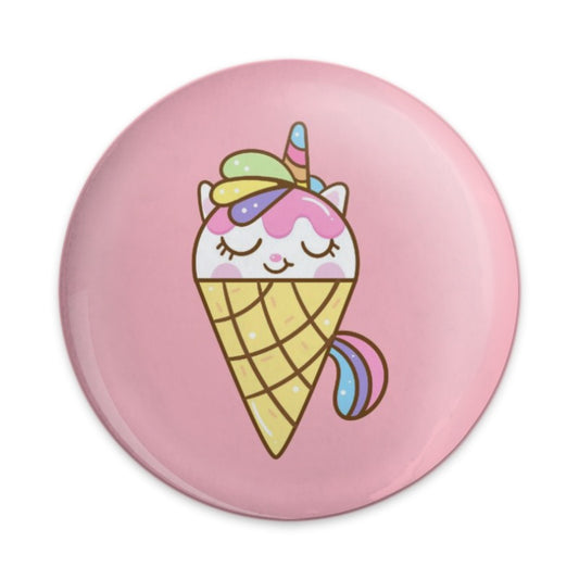 Ice Cream Unicorn Pinback Button, Cute Kawaii Aesthetic, Pastel Colors, Magical Creature Accessory, Fantasy Gift, Unique Lapel Pin - Tawshia