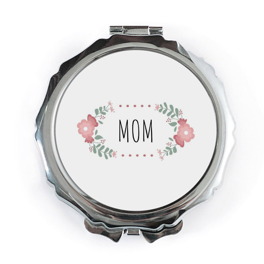 Floral Mom Pocket Mirror, Cute Mothers Day Gift, Mom Birthday Present, Travel Mirror, Purse Mirror, Handbag Mirror - Tawshia