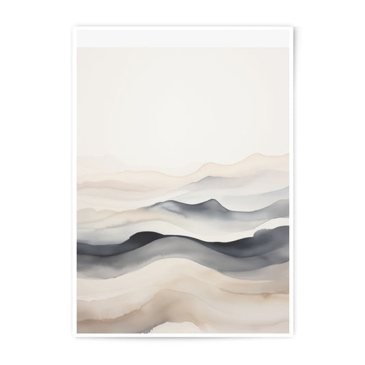 Watercolor Mountain Photographic Print, Neutral Wall Art, Landscape Photo, Abstract Art, Calming Home Decor, Modern Art Print - Tawshia