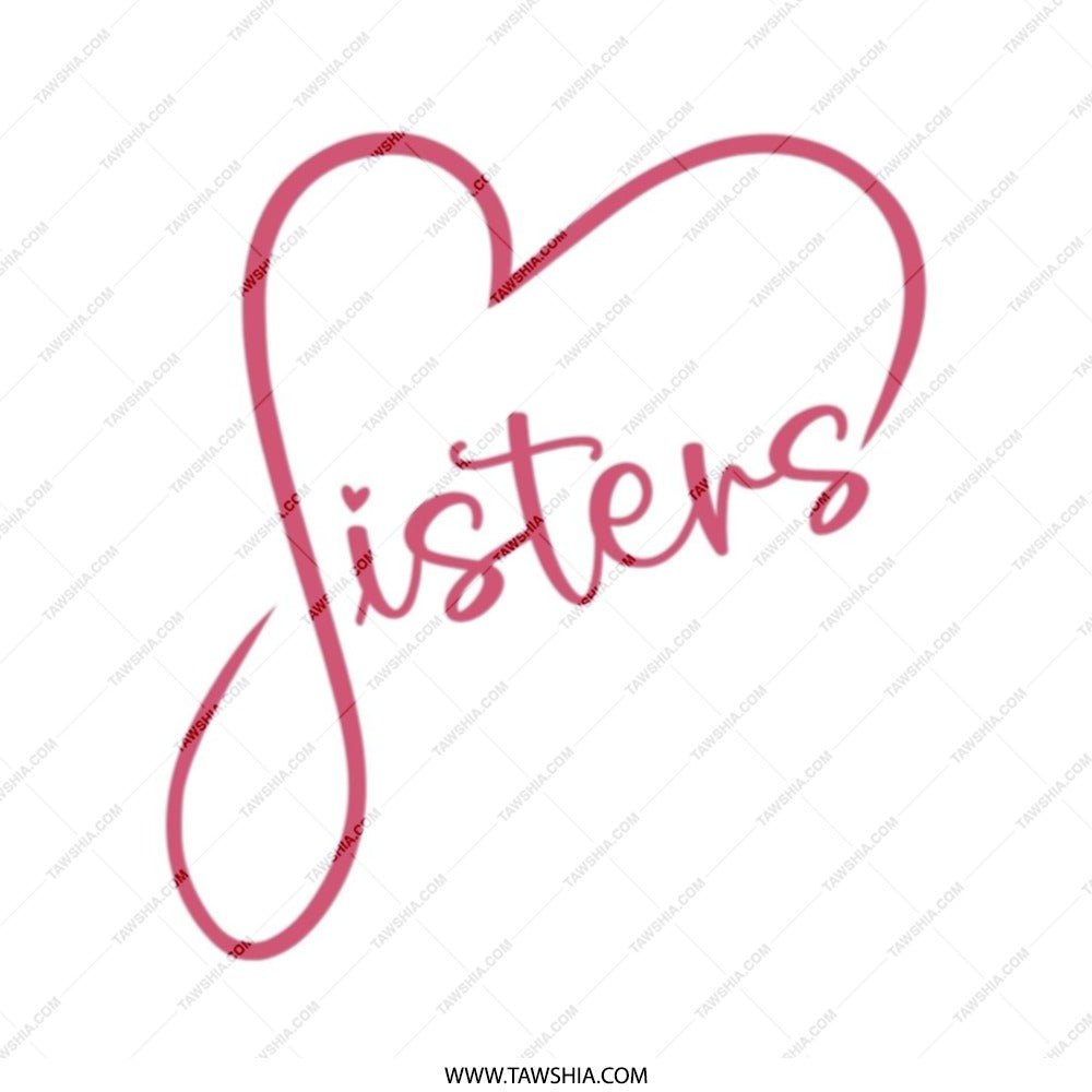 Sisters Heart Tote Bag, Cute Sisters Gift Idea, Sister Love, Sister Appreciation Gift, Matching Sisters Tote Bag, Sister Birthday Present - Tawshia