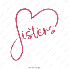 Sisters Heart Tote Bag, Cute Sisters Gift Idea, Sister Love, Sister Appreciation Gift, Matching Sisters Tote Bag, Sister Birthday Present - Tawshia