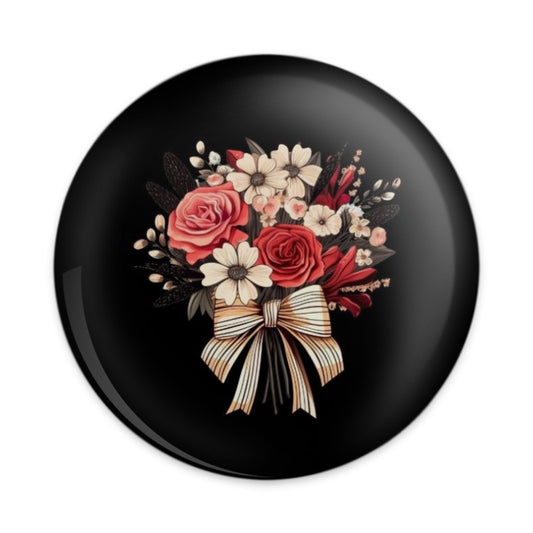 Floral Bouquet Pinback Button, Rose Daisy Pin, Flower Button Pin, Cute Trendy Pin, Gift for Flower Lover, Accessory for Bags, Jackets - Tawshia