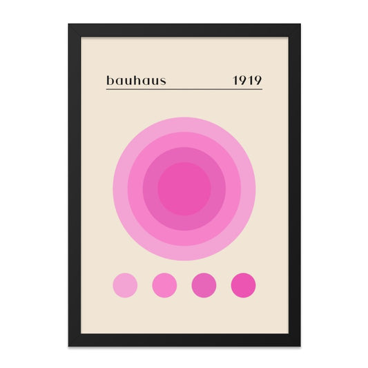 Bauhaus 1919 Wall Art, Minimalist Pink Print, Mid Century Modern Art, Abstract Geometric Poster, Home Decor - Tawshia