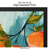 Orange Fruit Wall Art, Kitchen Decor, Modern Home Decor, Citrus Painting, Fruit Art Print, Contemporary Artwork, Office Wall Decor - Tawshia