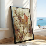 Autumn Leaves Wall Art, Fall Decor, Botanical Print, Neutral Wall Art, Cotton Branch Art Print, Home Decor, Cozy Decor, Nature Art - Tawshia