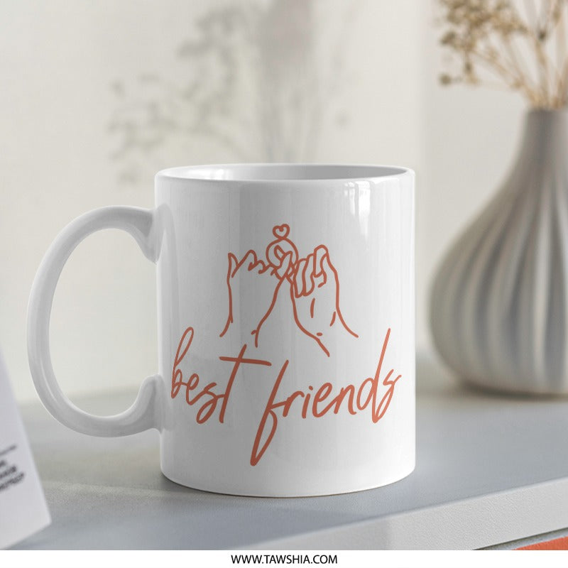 Best Friends Mug, Friendship Gift, Pinky Promise, Gift for Bestie, Cute Friend Mug, Unique Gift Idea, BFF Present, Birthday Gift - Tawshia