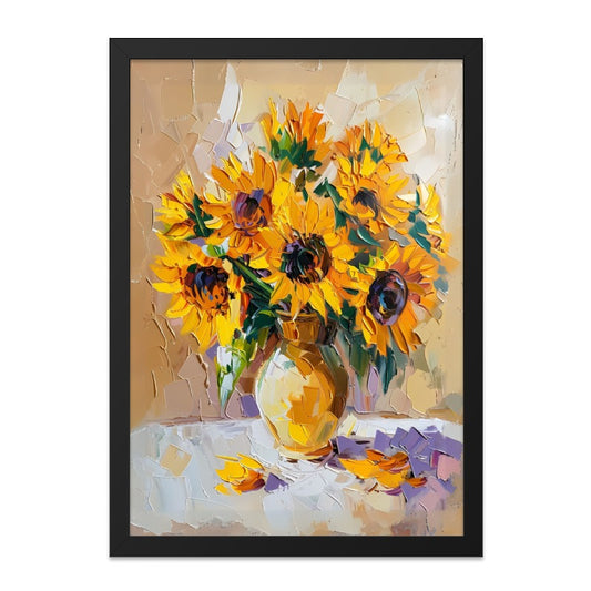 Sunflower Wall Art, Floral Painting Print, Impressionist Art, Summer Decor, Flower Bouquet Art, Yellow Flower Art, Bright Wall Art - Tawshia