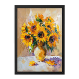 Sunflower Wall Art, Floral Painting Print, Impressionist Art, Summer Decor, Flower Bouquet Art, Yellow Flower Art, Bright Wall Art - Tawshia