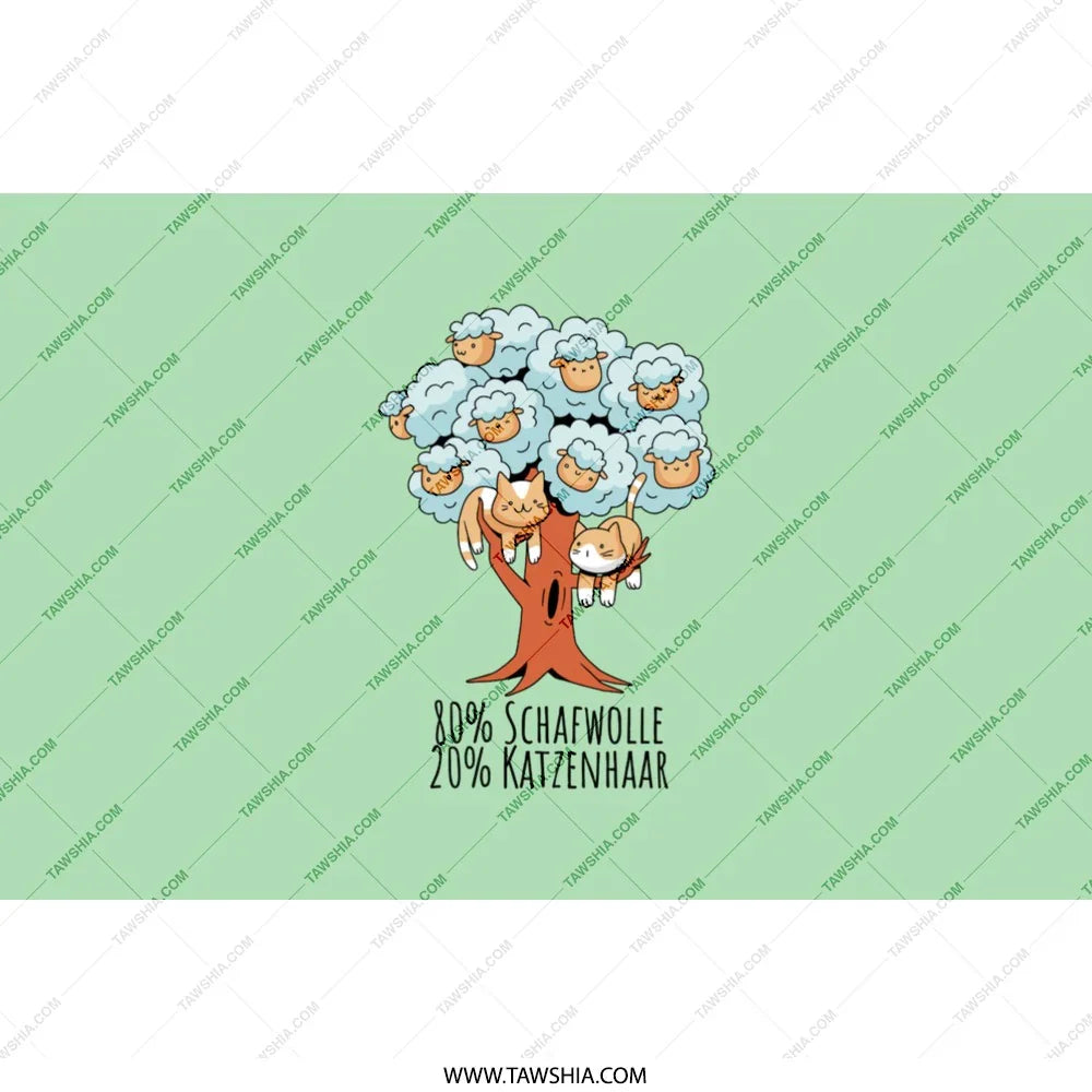 Adorable Tree with Cats German Text Art product