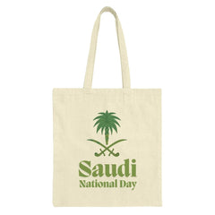 Saudi National Day Tote Bag, Green Palm Tree, Crossed Swords, Saudi Arabia Pride, Reusable Grocery Bag, Shopping Bag, Gift for Patriot - Tawshia