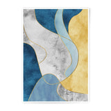 Abstract Art Photographic Print, Blue Gold Wall Decor, Modern Home Art, Minimalist Shapes, Unique Art Print, Contemporary Style, Wall Art - Tawshia