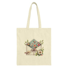 Floral Envelope Tote Bag, Flower Bouquet Design, Unique Gift Tote, Stylish Carryall, Everyday Tote Bag, Trendy Tote - Tawshia