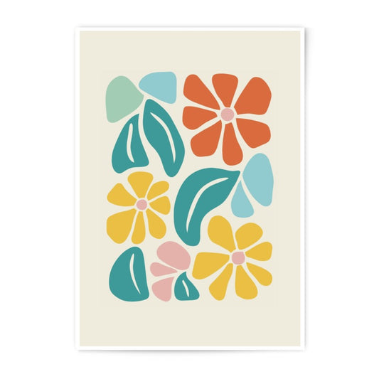 Floral Photographic Print, Retro Flower Art, Colorful Flower Decor, Abstract Flower Artwork, Flower Wall Decor, Botanical Print - Tawshia