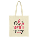 Breast Cancer Awareness Tote Bag, Her Battle, Support Gift, Ribbon Design, Survivor Gift, Hopeful Tote, Fight Cancer, Cancer Gift - Tawshia