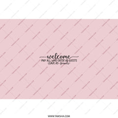 Welcome Guests Tumbler, Home Decor Tumbler, Housewarming Gift Idea, New Home Gift, Welcome Friends Saying, Pink Tumbler with Straw - Tawshia