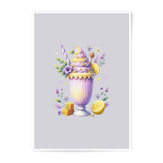 Honey Lemon Lavender Photographic Prints, Sweet Treat Decor, Floral Art, Pastel Colors, Dessert Lover Gift, Kitchen Wall Art - Tawshia