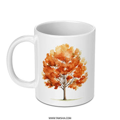 Autumn Tree Mug, Watercolor Fall Leaves, Nature Inspired Drinkware, Seasonal Coffee Cup, Unique Gift Idea, Cozy Autumn Decor - Tawshia