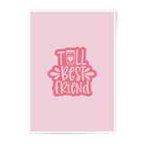 Best Friend Photographic Prints, Coffee Art Print, Friendship Wall Decor, Sister Gift, Pink Home Decor, Bestie Present - Tawshia