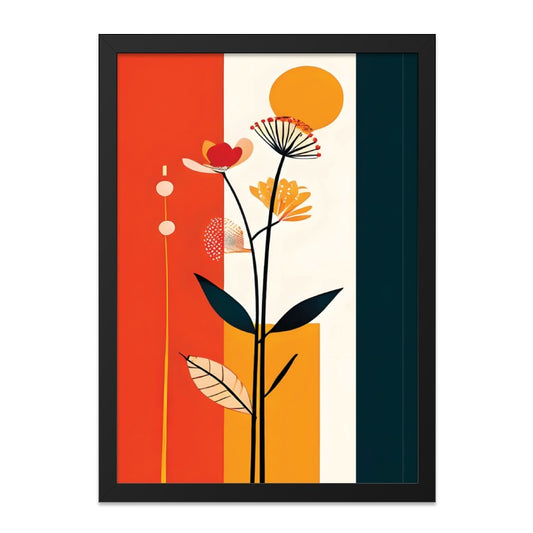 Abstract Floral Wall Art, Botanical Print, Modern Art Poster, Colorful Home Decor, Flower Wall Decor, Geometric Wall Art, Unique Wall Art - Tawshia