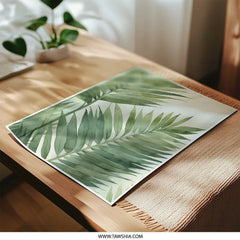 Tropical Palm Leaf Photographic Print, Green Botanical Wall Art, Nature Inspired Home Decor, Minimalist Plant Photo, Tropical Decor Art - Tawshia