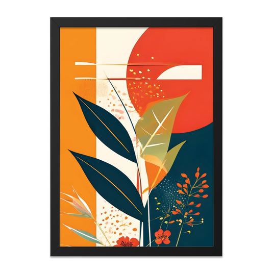 Abstract Floral Wall Art, Botanical Print, Modern Art Print, Geometric Decor, Home Decor, Colorful Artwork, Living Room Art, Wall Decor - Tawshia