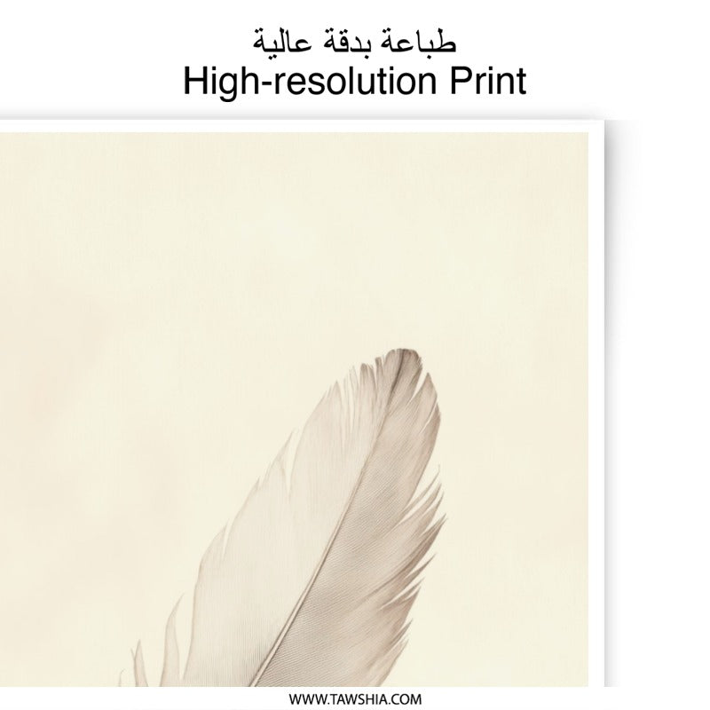 Feather Photographic Print, Boho Wall Art, Minimalist Art Print, Neutral Decor, Home Decor Print, Simple Feather Print - Tawshia