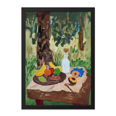 Impressionist Still Life Wall Art, Fruit and Tree Painting Print, Colorful Kitchen Decor, Unique Home Art, Tabletop Painting Print - Tawshia