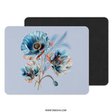 Blue Poppy Mouse Pad, Floral Mousepad, Office Decor, Flower Mouse Mat, Computer Accessory, Artistic Gift, Modern Mousepad, Stylish Desk Pad - Tawshia