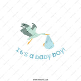 Baby Boy Announcement Pocket Mirror, Stork Delivery Gift, New Baby Present, It's a Boy Keepsake Mirror, Baby Shower Favor - Tawshia