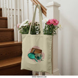 Floral Kitchen Tote Bag, Cooking Utensil Design, Chef Gift Bag, Groceries Tote, Eco Friendly Bag, Farmers Market Tote, Everyday Tote Bag - Tawshia