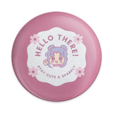Hello There Pinback Button, Cute Anime Button, Sparkly Pinback Button, Floral Pinback Button, Kawaii Pinback Button - Tawshia