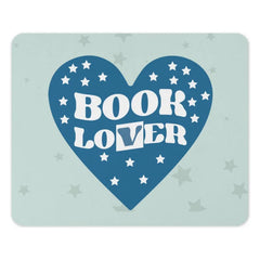 Book Lover Mouse Pad, Reader Gift, Blue Heart, Starry Design, Cute Desk Accessory, Gift for Bookworms, Unique Office Decor - Tawshia