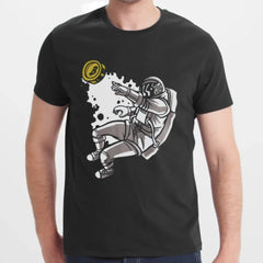 Crypto Astronaut Throwing Bitcoin Black T-shirt product