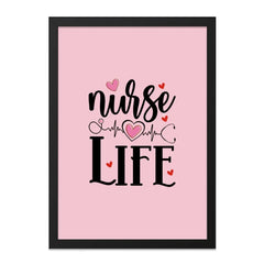 Nurse Life Framed Wall Art, Pink Wall Decor, Gift for Nurse, Heartbeat Art, Medical Decor, Nurse Appreciation Gift, Pink Themed Art - Tawshia