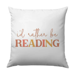 I'd Rather Be Reading Pillow, Book Lover Gift, Reading Room Decor, Cozy Home Pillow, Literary Throw Pillow, Bookish Home Decor - Tawshia