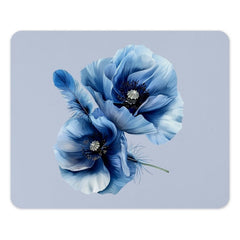 Blue Poppy Mouse Pad, Floral Mousepad, Flower Desk Mat, Computer Accessory, Office Decor, Gift For Her, Aesthetic Mousepad, Cute Mouse Pad - Tawshia