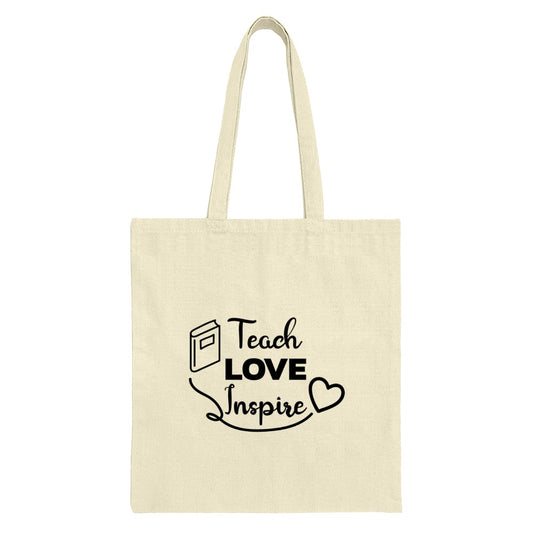 Teach Love Inspire Tote Bag, Teacher Appreciation Gift, Book Lover Bag, Inspirational Quote Bag, School Staff Gift, Gift For Teacher - Tawshia