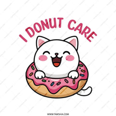 I Donut Care Tote Bag, Cute Cat Donut, Funny Cat Gift, Pun Tote Bag, Novelty Tote Bag, Reusable Shopping Bag, Gift Idea, Foodie Gift - Tawshia
