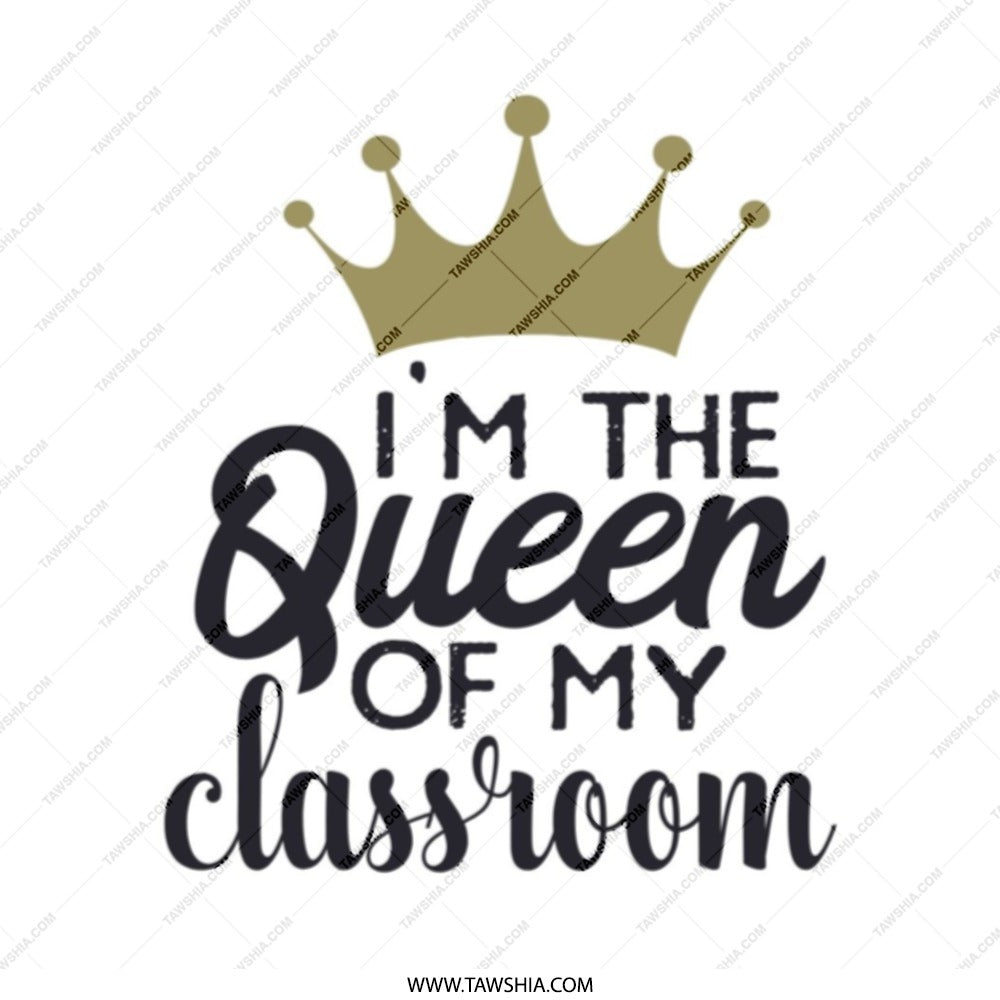 Queen of Classroom Tote Bag, Teacher Appreciation Gift, Educator Tote, Back to School, Teacher Bag, Professor Tote, Queen Crown Tote - Tawshia