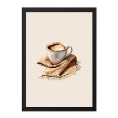Coffee Cup Wall Art, Latte Art Print, Cozy Kitchen Decor, Morning Coffee, Coffee Lover Gift, Home Decor, Digital Art - Tawshia