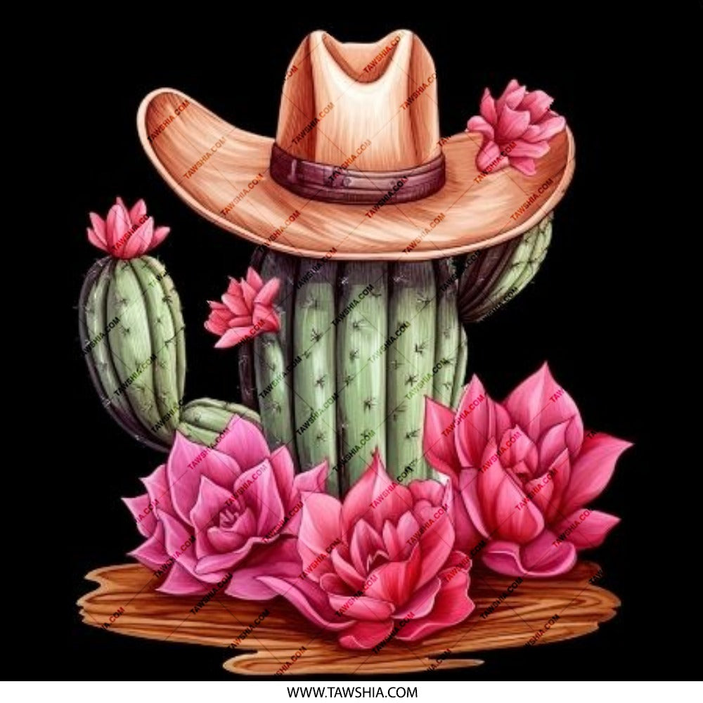 Cactus Cowboy Hat Pinback Button, Southwestern Desert Style, Floral Cactus Badge, Cute Western Pin, Trendy Gift, Unique Accessories - Tawshia