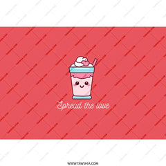 Kawaii Drink Tumbler, Spread the Love, Cute Kawaii Tumbler, Coffee Tumbler, Valentines Day Gift, Kawaii Gift, Aesthetic Tumbler, Gift for - Tawshia