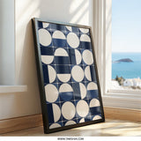 Geometric Wall Art, Navy Blue and White Circles, Modern Print, Abstract Home Decor, Minimalist Art, Unique Gift, Wall Decor (136 chars) - Tawshia